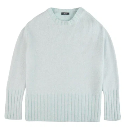 Fay Knitted Long-sleeve Sweater In Blue