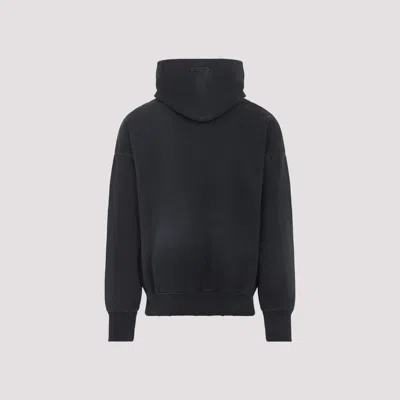 Fear Of God Black Vintage-effect Sweatshirt With Logo Print In Black