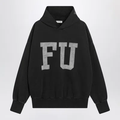 Fear Of God Black Vintage-effect Fu Hoodie In Black