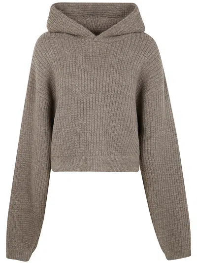 Essentials Fear Of God  "womens Heavy Waffle 90`s" Hoodie In Brown