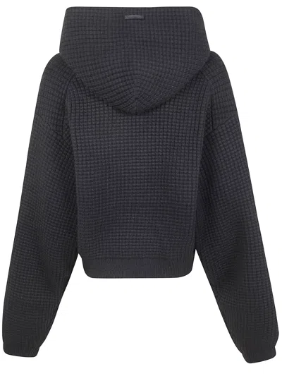 Essentials Fear Of God  "womens Heavy Waffle 90`s" Hoodie In Gray