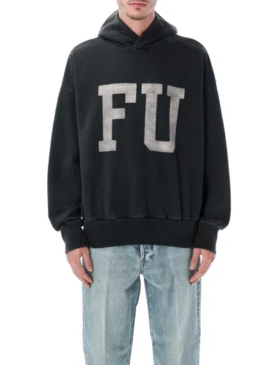 Fear Of God Black Vintage-effect Fu Hoodie In Black