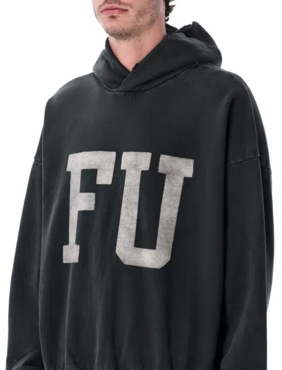 Fear Of God Black Vintage-effect Fu Hoodie In Black