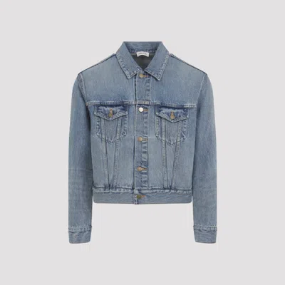 Fear Of God Light Blue Denim Jacket With Button-up Front And Vintage Finish In Blue