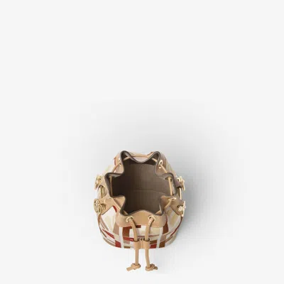 Fendi Mon Tresor Canvas Bucket Bag With Ff Embroidery In Multi