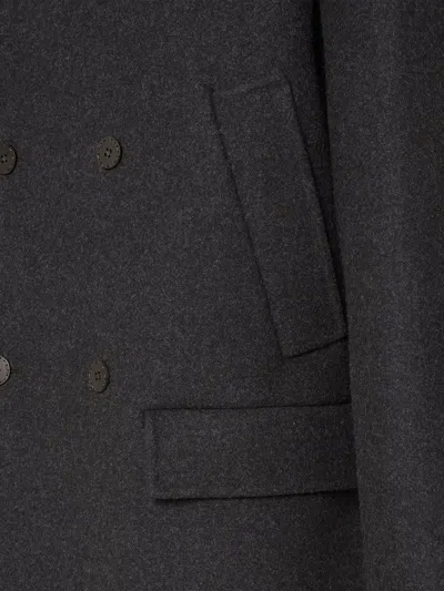 Fendi Felt Wool Coat Coats And Trench Coats Gray In Black