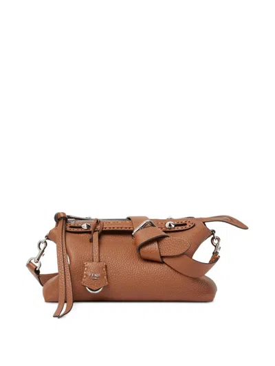 Fendi Medium By The Way Selleria Hand-sewn Topstitches Tote Bag In Brown