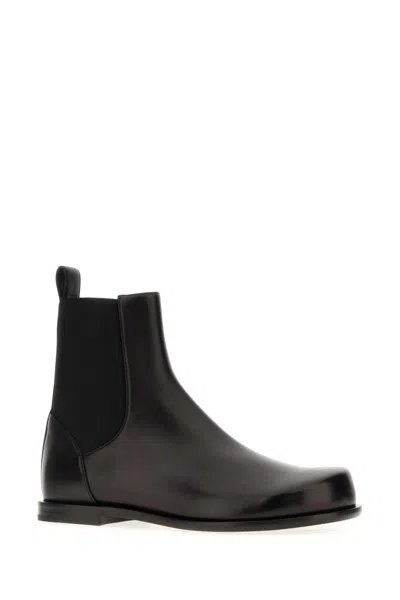 Fendi Ff Squared Chelsea Boots In Nappa Leather Shoes In Black