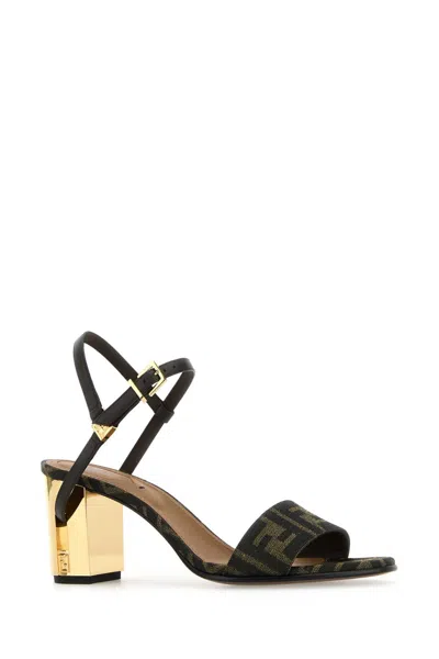 Fendi Delfina Heel Sandals In Multi