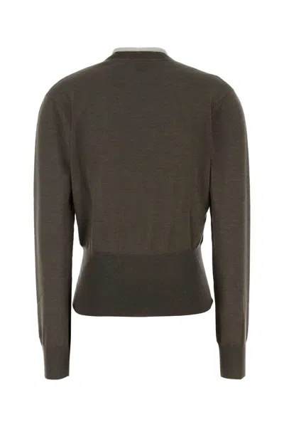 Fendi Dove Grey Cashmere Blend Sweater In Black