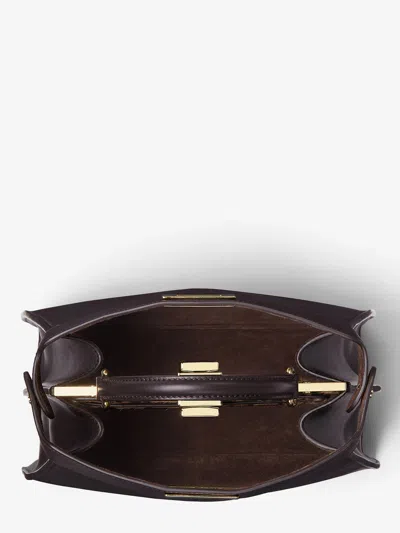 Fendi Small Peekaboo Iseeu Leather Bag With Cavallino Lining In Brown