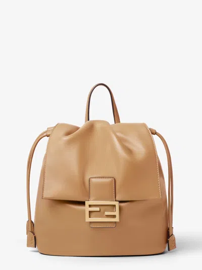 Fendi Ff Clasp Leather Backpack Medium Size