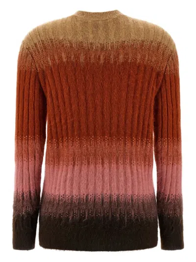 Fendi Gradient Mohair And Wool Fitted Jumper In Multi