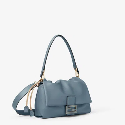 Fendi Women Mamma Baguette Medium Leather Crossbody Bag In Blue