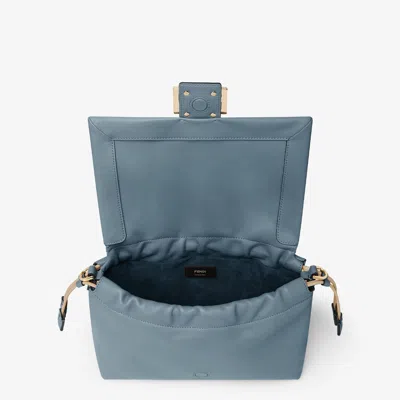 Fendi Women Mamma Baguette Medium Leather Crossbody Bag In Blue