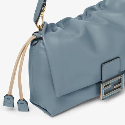 Fendi Women Mamma Baguette Medium Leather Crossbody Bag In Blue
