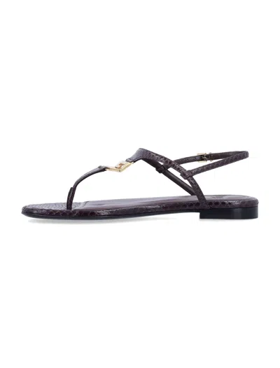 Fendi Sandal Ffold In Burgundy