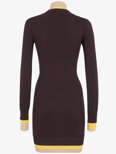 Fendi Short Fitted Pink Wool Dress