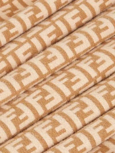 Fendi Wool And Cashmere Scarf In Brown
