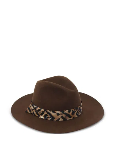 Fendi Wool Hat In Brown