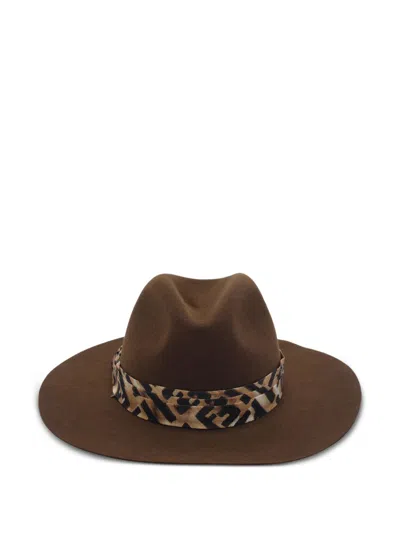 Fendi Wool Hat In Brown