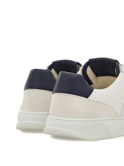 Ferragamo Alaska Leather And Suede Sneaker With Gancini Detail In White