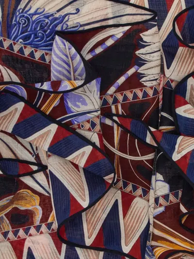 Ferragamo Geometric Print Wool Bandeau Scarf In Multi