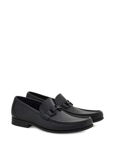 Ferragamo Grandioso2 Leather Loafers With Gancini Buckle In Black