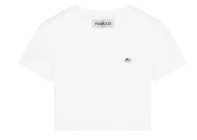 Fiorucci Short Sleeve Cropped Tee In White