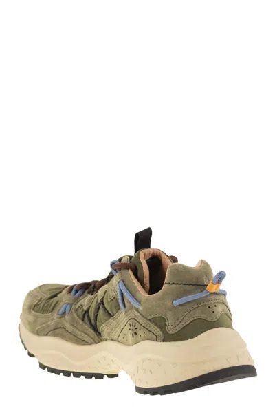 Flower Mountain Yamabushi - Sneakers In Suede And Technical Fabric In Green