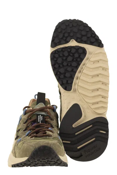 Flower Mountain Yamabushi - Sneakers In Suede And Technical Fabric In Green