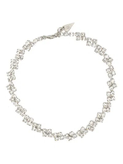 Forte Forte Chain Necklace Featuring Rectangular Crystals In Metallic