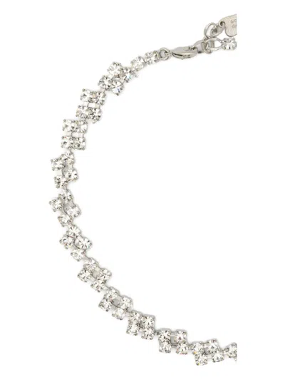 Forte Forte Chain Necklace Featuring Rectangular Crystals In Metallic