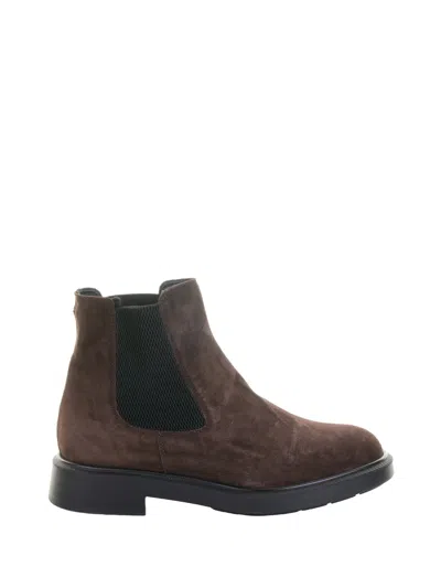 Fratelli Rossetti Elastic-panel Suede Boots In Brown