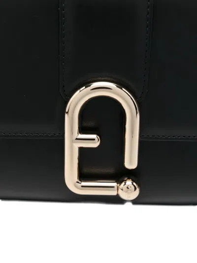 Furla Black Leather Bags In Black