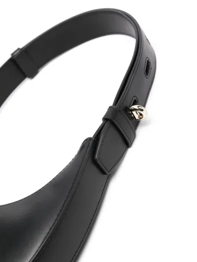 Furla Calf Leather Shoulder Bag In Black