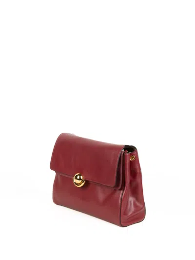 Furla Domus M Red Leather Shoulder Bag In Red