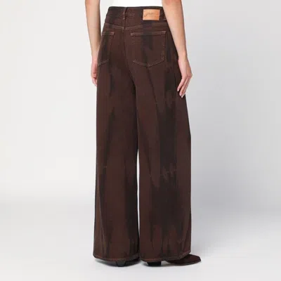 Ganni Wide-leg Brown Jeans In Brown
