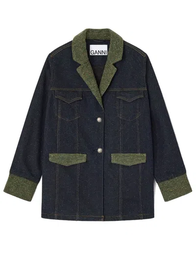 Ganni Cotton Denim Blazer