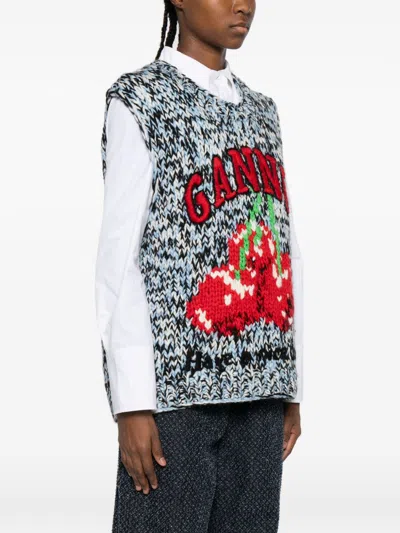 Ganni Wool Vest In Multi