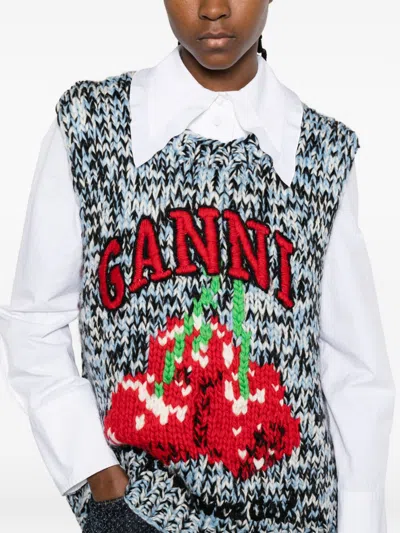Ganni Wool Vest In Multi