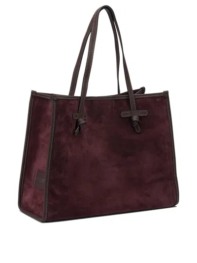 Gianni Chiarini Amarone Suede Leather Handbag In Brown