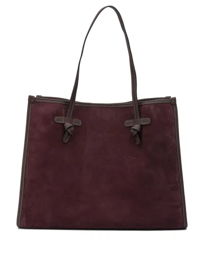 Gianni Chiarini Amarone Suede Leather Handbag In Brown