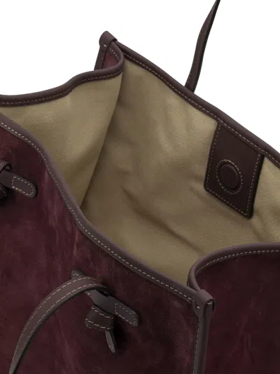 Gianni Chiarini Amarone Suede Leather Handbag In Brown