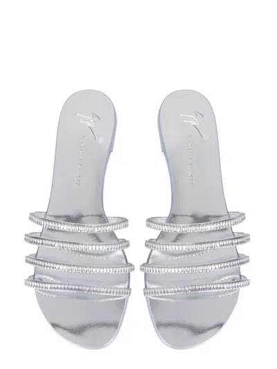 Giuseppe Zanotti Iride Crystal-embellished Slides In Silver