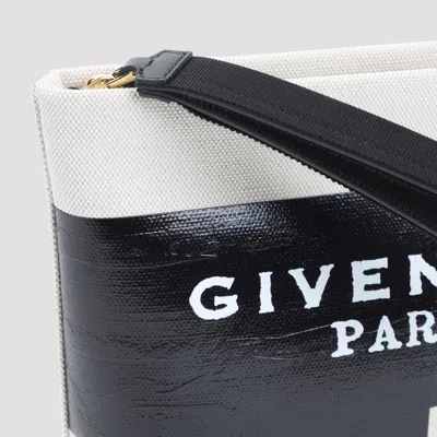 Givenchy Beige Slack Cotton Logo Pouch In White