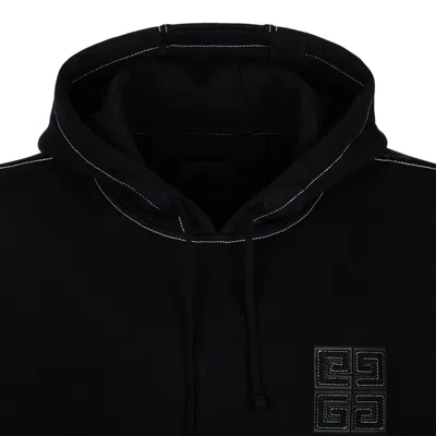 Givenchy Black Hoodie With 4g Logo Detail On Front In Cotton Man