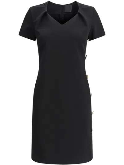 Givenchy Fitted Black Dress With Decorative Button Details In Multi