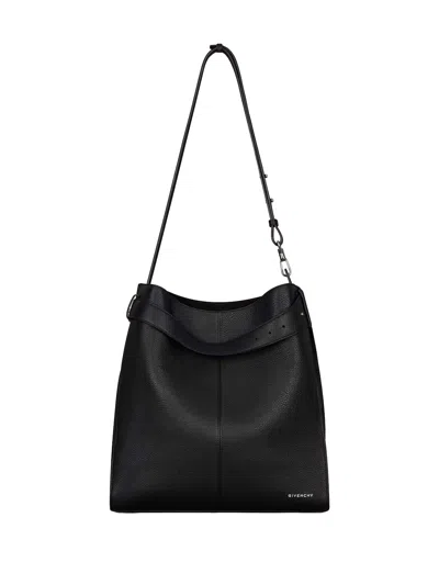 Givenchy Medium Grained Leather Belted Shoulder Bag In Black