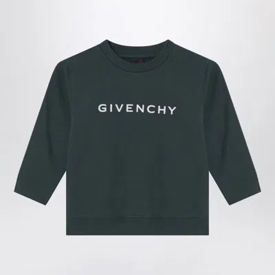 Givenchy Dark Green Sweatshirt With Logo In Gray